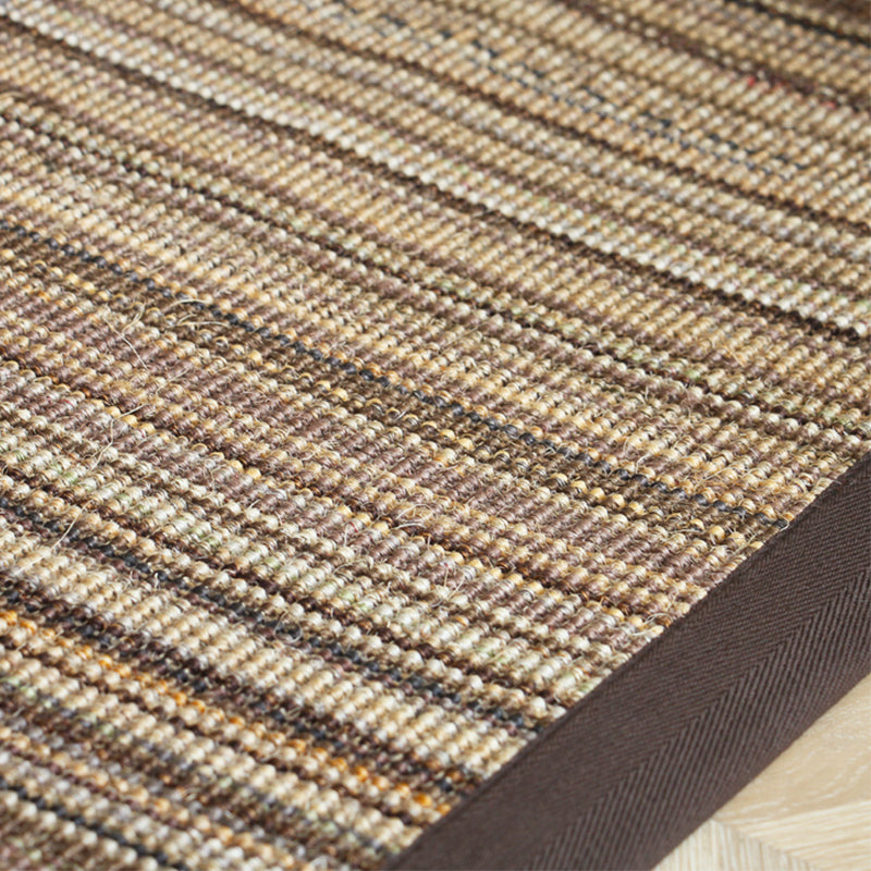 Lisslune | Brown Striped Pattern Rug Sisal Rustic Rug Pet Friendly Washable Non-Slip Rug for the Bedroom