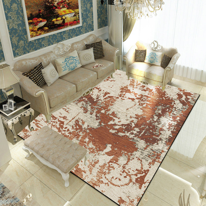 Lisslune | Multicolor Living Room Rug Industrial Abstract Rug Polyester Washable Non-Slip Back Pet-Friendly Rug