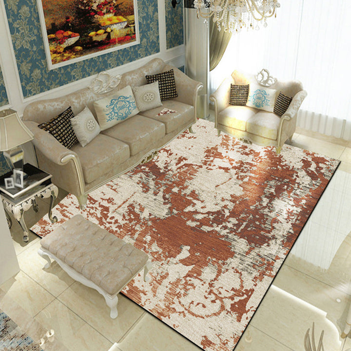 Lisslune | Multicolor Living Room Rug Industrial Abstract Rug Polyester Washable Non-Slip Back Pet-Friendly Rug