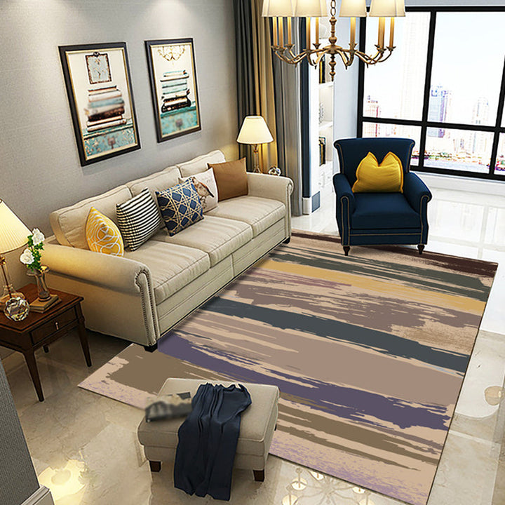 Lisslune | Multicolor Abstract Rug with Brushstroke Rug Polyester Industrial Rug Pet-Friendly Washable Non-Slip Area Rug for the Living Room
