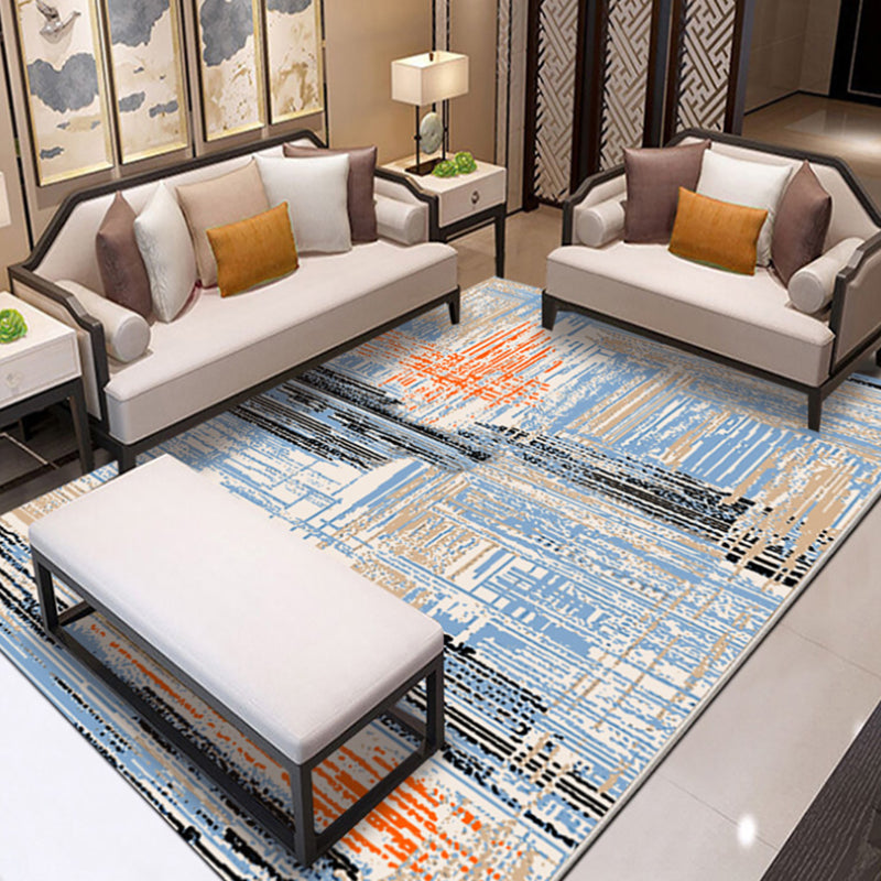 Lisslune | Multicolor Abstract Rug with Brushstroke Rug Polyester Industrial Rug Pet-Friendly Washable Non-Slip Area Rug for the Living Room