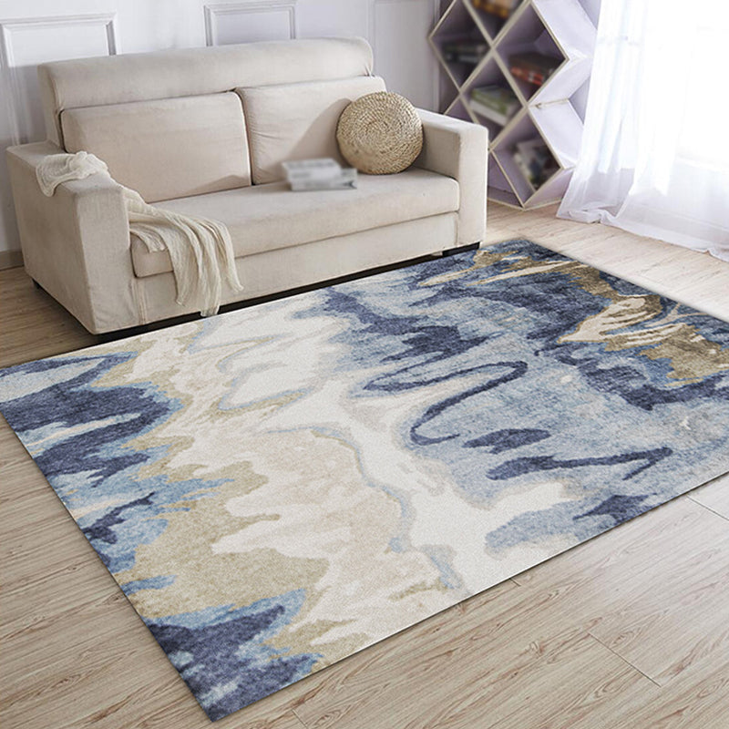 Lisslune | Multicolor Abstract Carpet Polyester Industrial Carpet Pet Friendly Washable Non-Slip Rug for Living Room