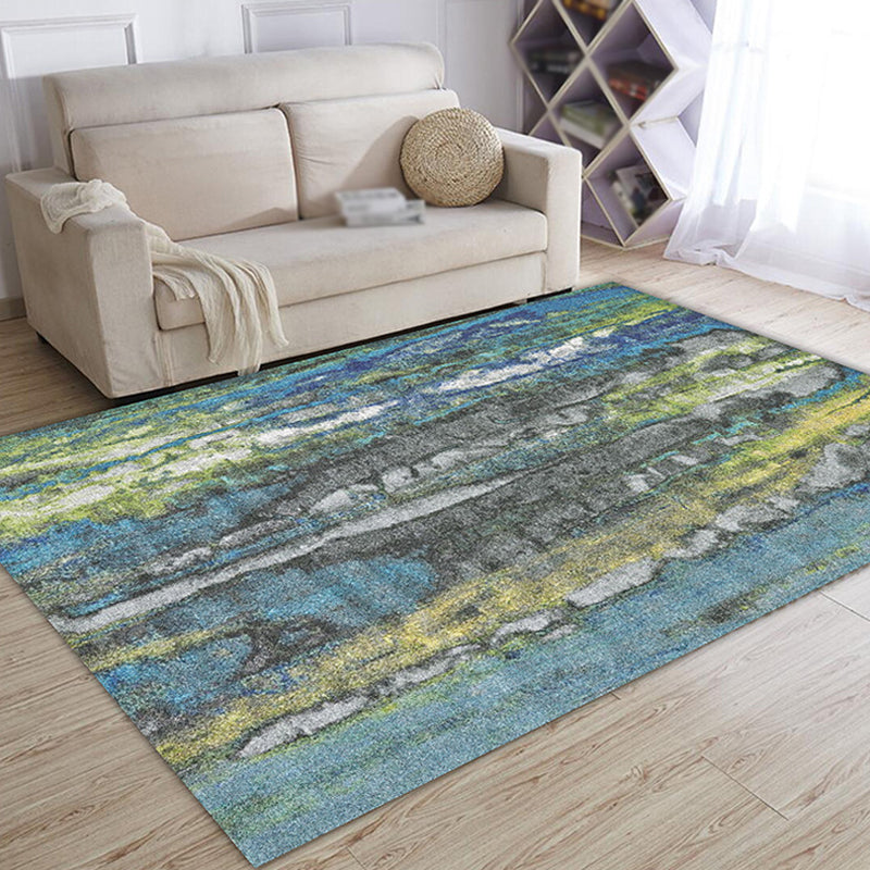Lisslune | Multicolor Abstract Carpet Polyester Industrial Carpet Pet Friendly Washable Non-Slip Rug for Living Room