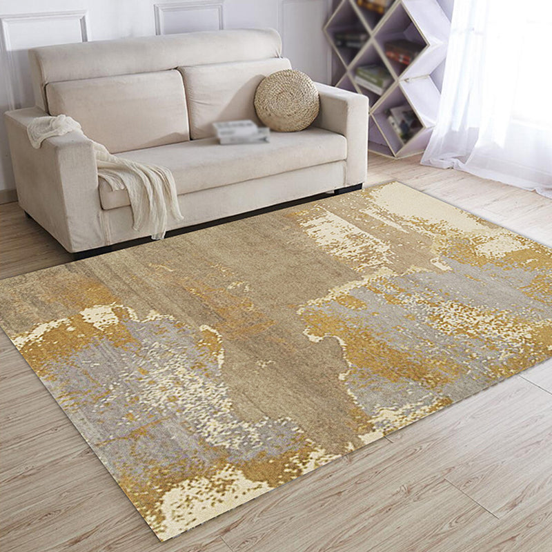 Lisslune | Multicolor Living Room Rug Industrial Abstract Rug Polyester Washable Non-Slip Back Pet-Friendly Rug