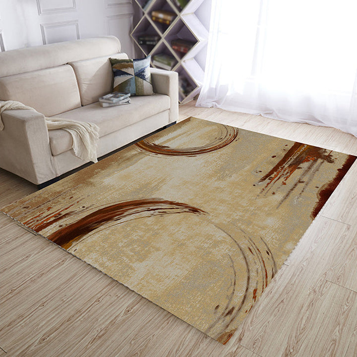Lisslune | Multicolor Living Room Rug Industrial Abstract Rug Polyester Washable Non-Slip Back Pet-Friendly Rug
