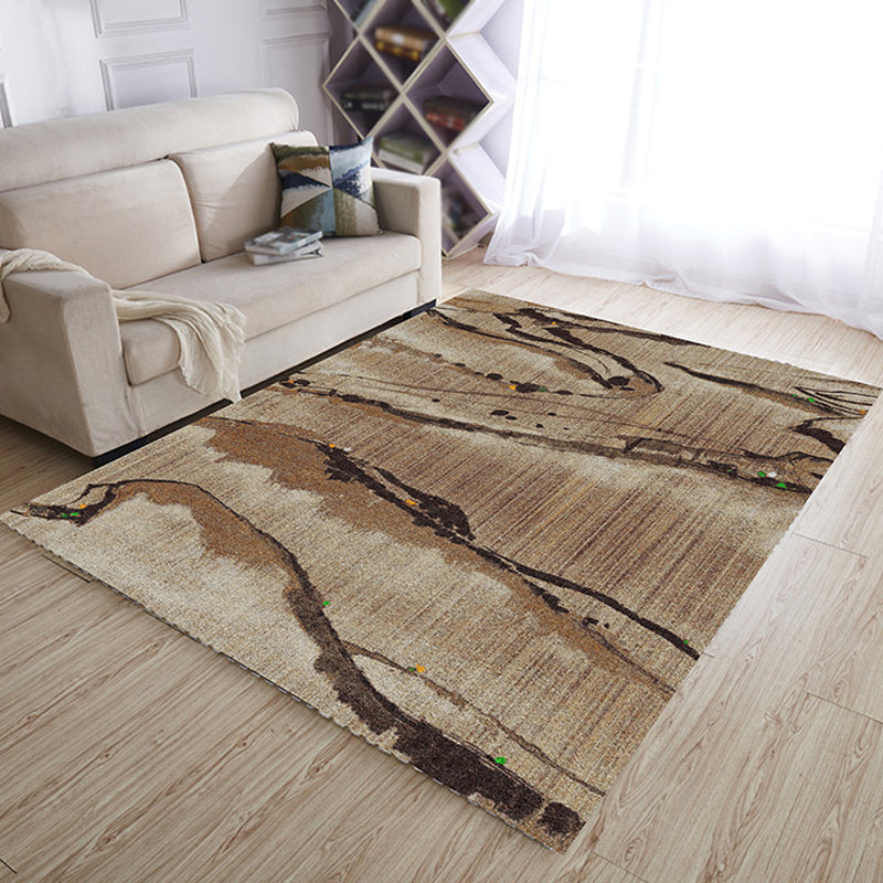 Lisslune | Multicolor Living Room Rug Industrial Abstract Rug Polyester Washable Non-Slip Back Pet-Friendly Rug