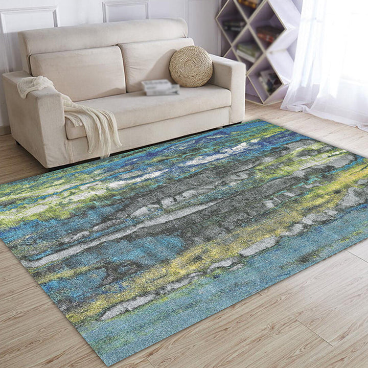 Lisslune | Fancy Abstract Rug Multicolor Industrial Rug Polyester Pet Friendly Washable Non-Slip Rug for the Bedroom