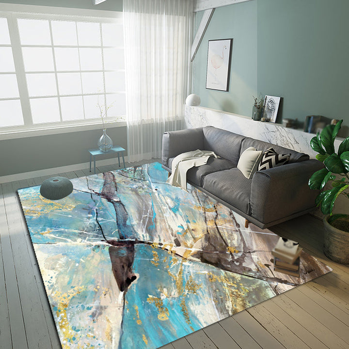 Lisslune | Industrial Abstract Floor Rug Multicolor Polyester Rug Non-Slip Pet Friendly Washable Area Rug for Bedroom