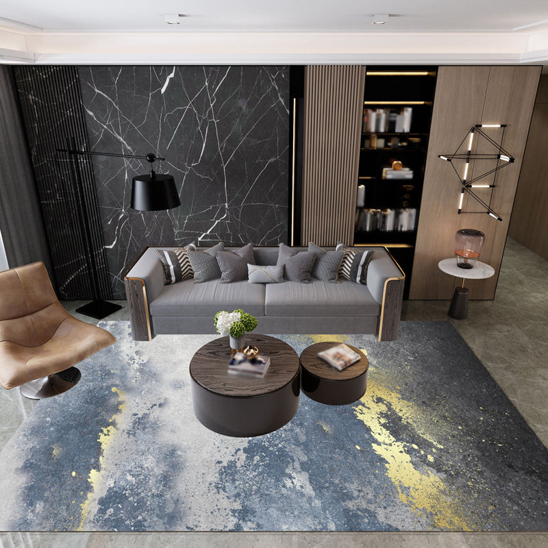 Lisslune | Industrial Abstract Floor Rug Multicolor Polyester Rug Non-Slip Pet Friendly Washable Area Rug for Bedroom