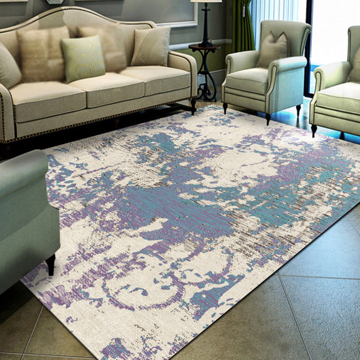 Lisslune | Industrial Abstract Floor Rug Multicolor Polyester Rug Non-Slip Pet Friendly Washable Area Rug for Bedroom
