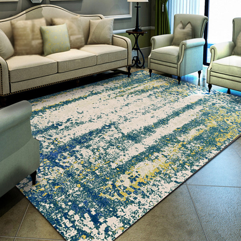 Lisslune | Industrial Abstract Floor Rug Multicolor Polyester Rug Non-Slip Pet Friendly Washable Area Rug for Bedroom
