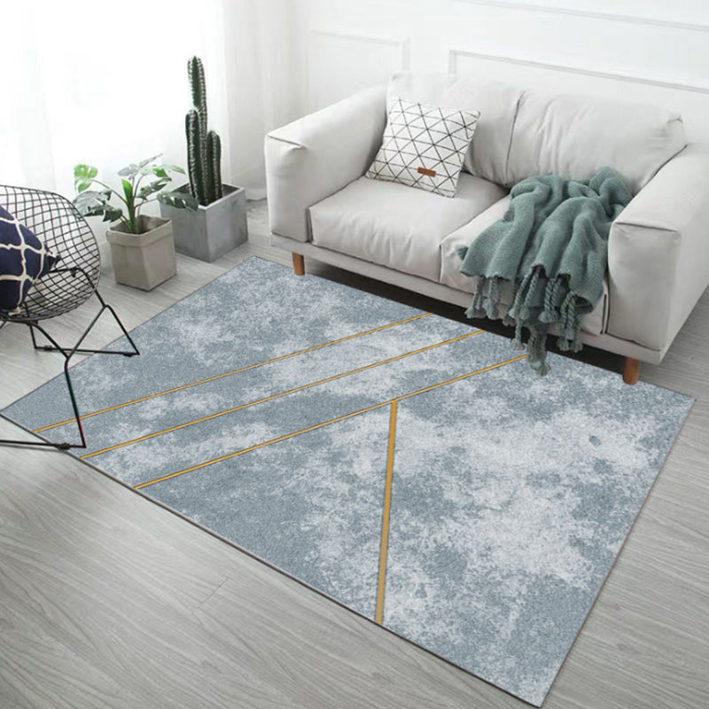 Lisslune | Stylish Abstract Geometric Patterns Carpet Multicolor Industrial Carpet Polyester Pet Friendly Washable Non-Slip Rug for Bedroom