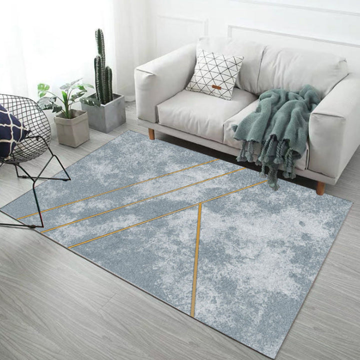 Lisslune | Stylish Abstract Geometric Patterns Carpet Multicolor Industrial Carpet Polyester Pet Friendly Washable Non-Slip Rug for Bedroom