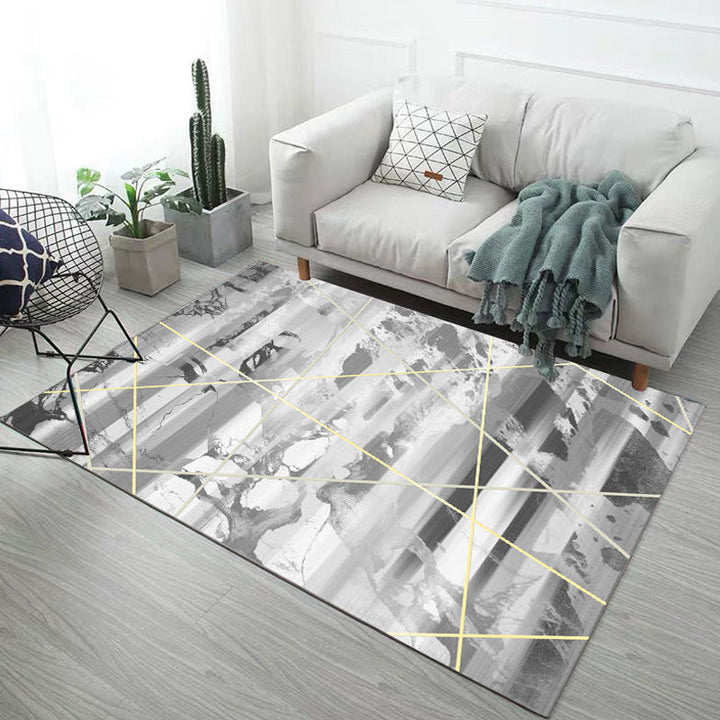 Lisslune | Multicolor Abstract Carpet Polyester Industrial Carpet Pet Friendly Washable Non-Slip Rug for Living Room