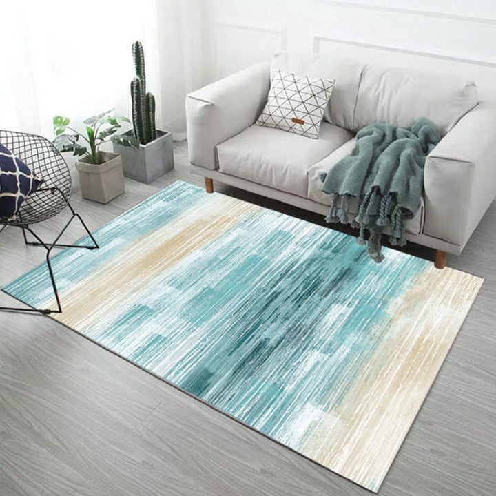 Lisslune | Multicolor Abstract Carpet Polyester Industrial Carpet Pet Friendly Washable Non-Slip Rug for Living Room