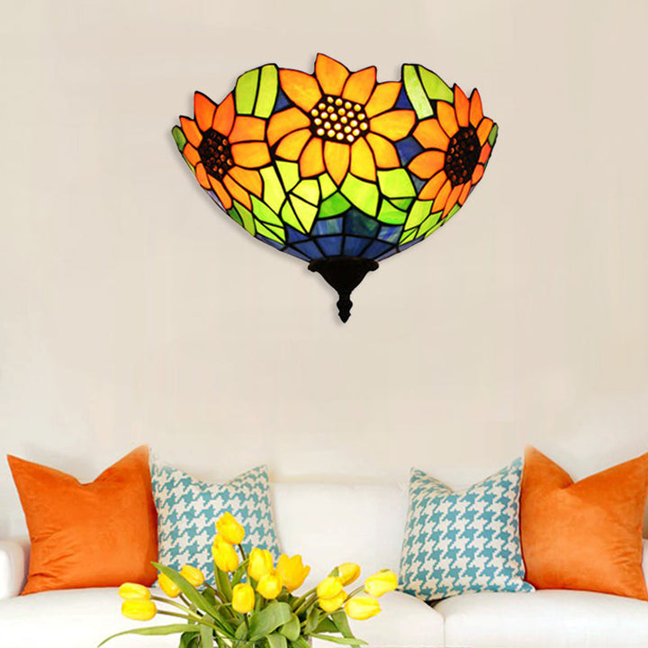 Lisslune | Sunflower Wall Mount Lighting Lodge Style 1 Head Wall Sconces Lighting for Hallway