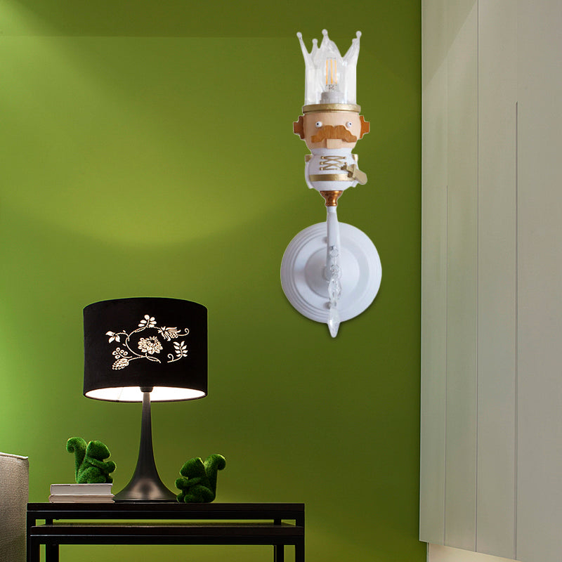 Skørter | Metallic Candle Wall Light with Elephant Foyer 1 Light Animal Wall Light in White Finish