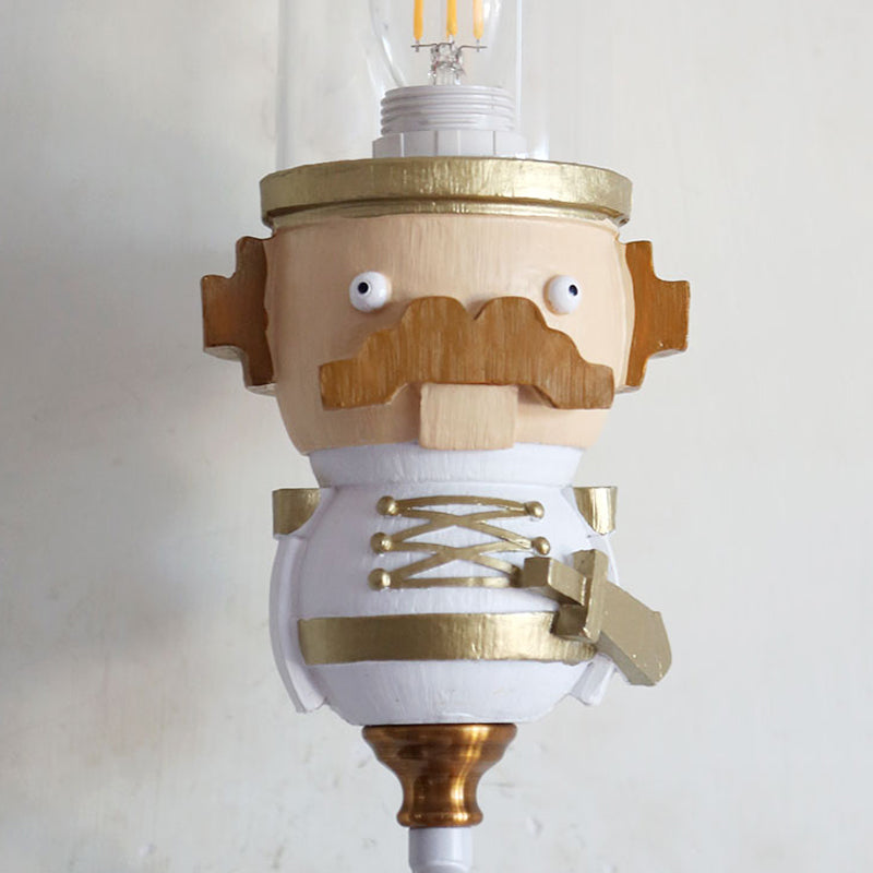 Skørter | Metallic Candle Wall Light with Elephant Foyer 1 Light Animal Wall Light in White Finish