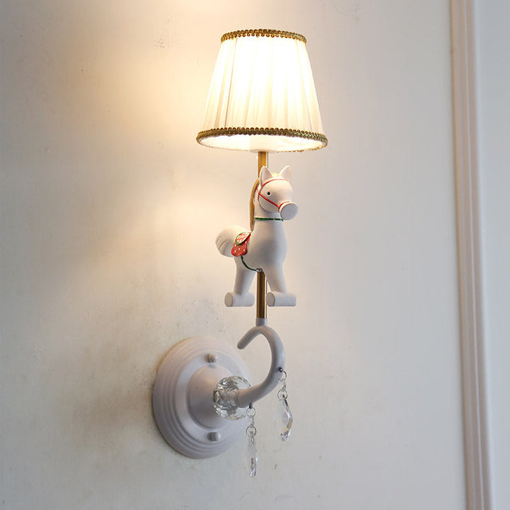 Skørter | Metallic Candle Wall Light with Elephant Foyer 1 Light Animal Wall Light in White Finish
