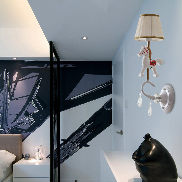 Skørter | Metallic Candle Wall Light with Elephant Foyer 1 Light Animal Wall Light in White Finish