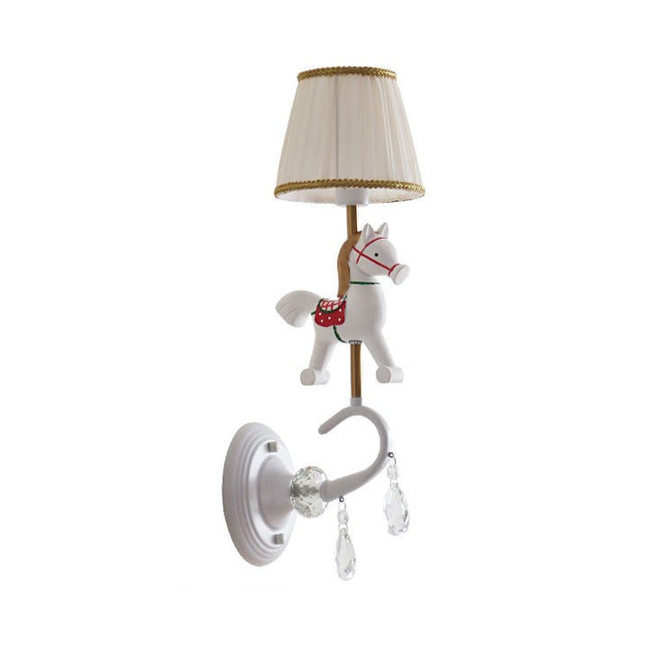 Skørter | Metallic Candle Wall Light with Elephant Foyer 1 Light Animal Wall Light in White Finish
