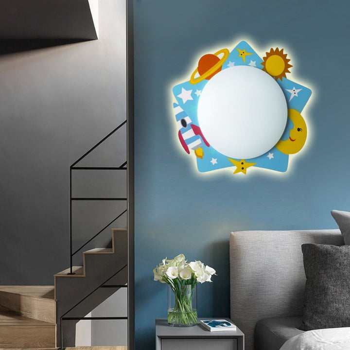 Skørter | Slim Panel Nursing Room Wall Lamp Acrylic Modern Cartoon LED Wall Lamp Light