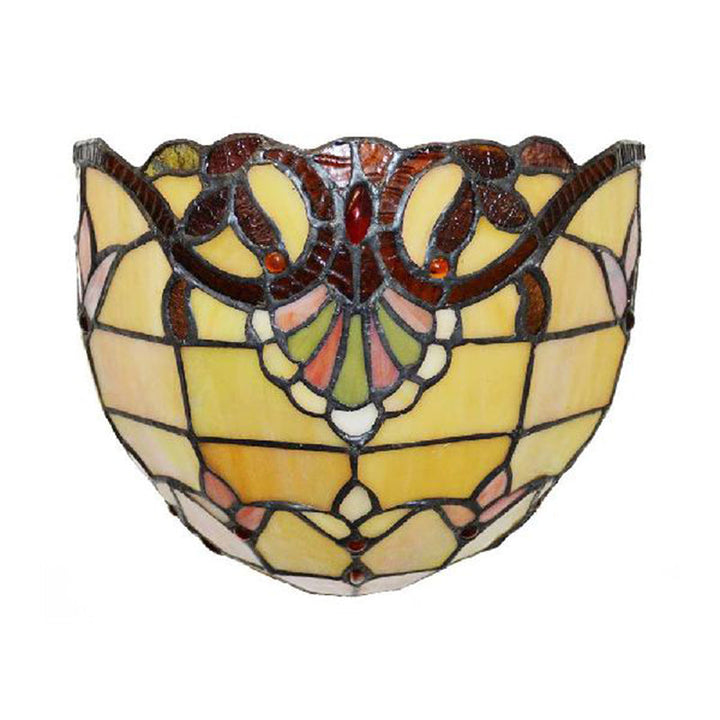 Lisslune | Victorian Wall Lamp Lighting with Bowl Shade Yellow Glass 1 Light Bedroom Wall Lamp
