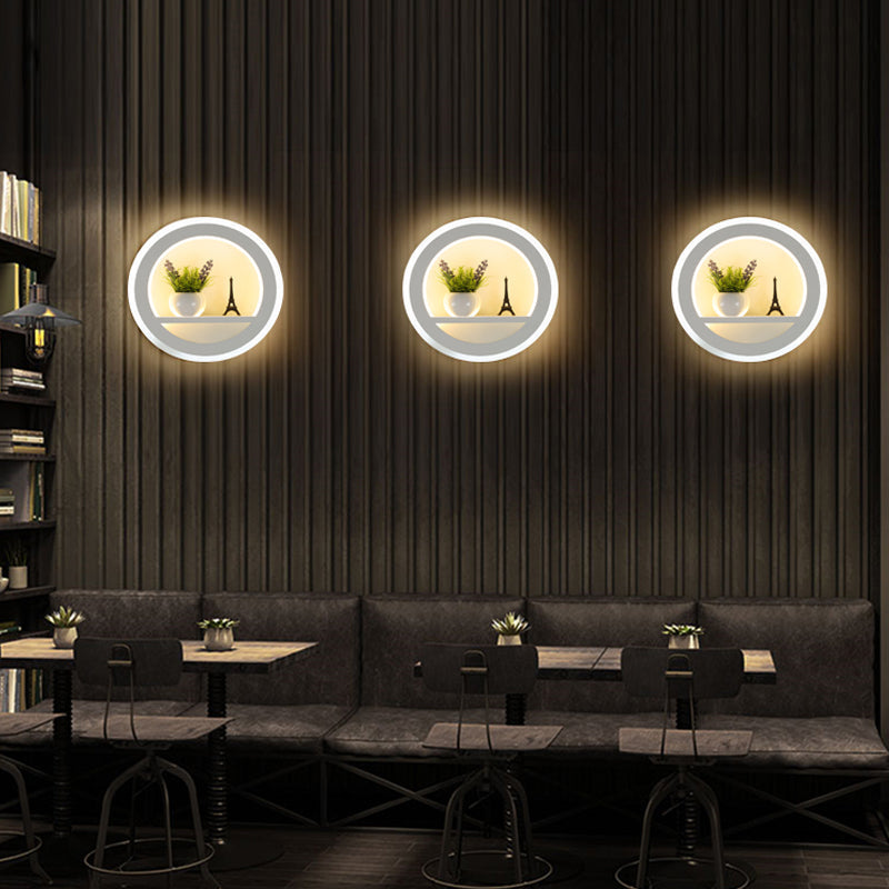 Skørter | Living Room Restaurant Wall Lamp Acrylic Nordic Style Sconce in White Finish