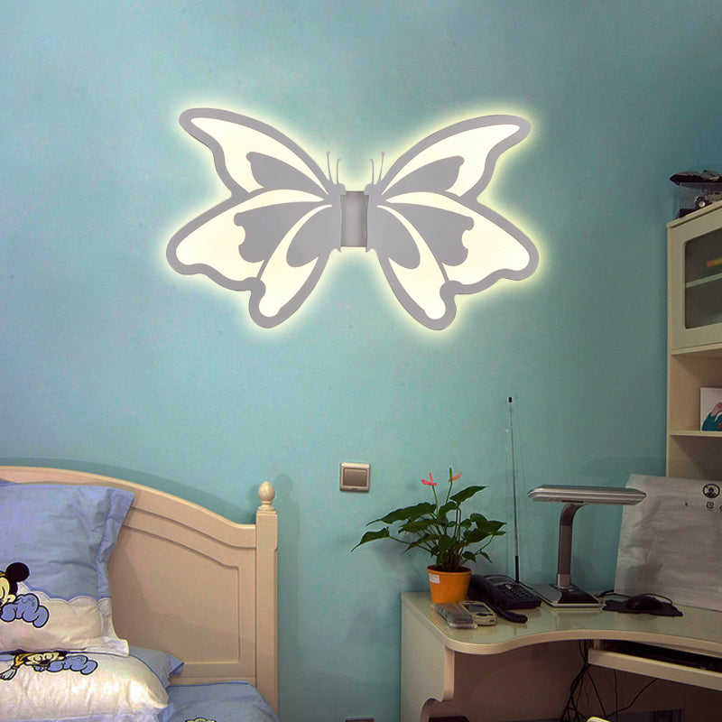 Skørter | Flat Cartoon-Shape Wall Lamp Modern Stylish Acrylic LED Wall Light in White for Stairs