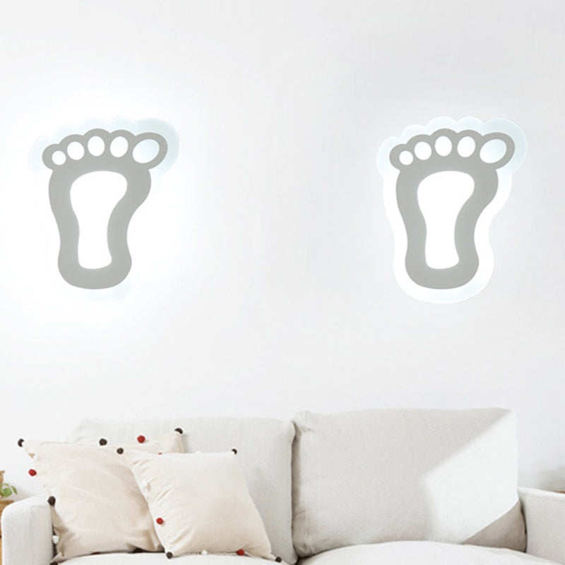 Skørter | Flat Cartoon-Shape Wall Lamp Modern Stylish Acrylic LED Wall Light in White for Stairs