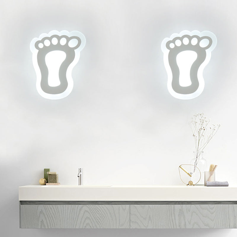 Skørter | Flat Cartoon-Shape Wall Lamp Modern Stylish Acrylic LED Wall Light in White for Stairs