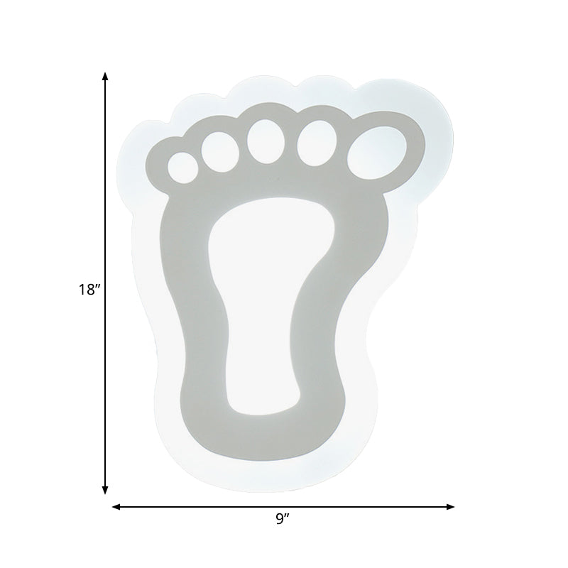 Skørter | Flat Cartoon-Shape Wall Lamp Modern Stylish Acrylic LED Wall Light in White for Stairs
