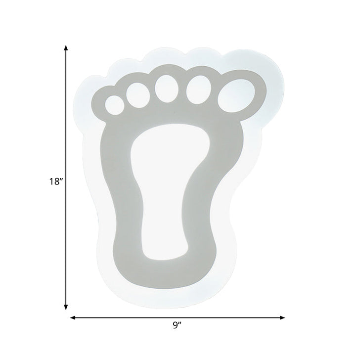 Skørter | Flat Cartoon-Shape Wall Lamp Modern Stylish Acrylic LED Wall Light in White for Stairs