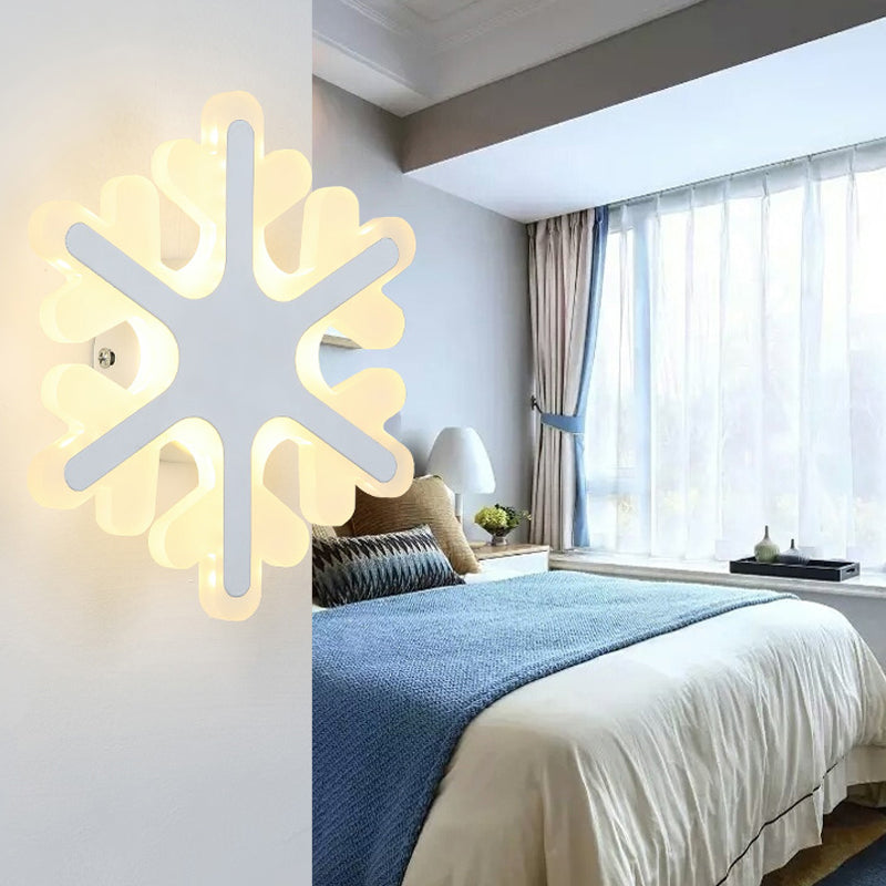 Skørter | Flat Cartoon-Shape Wall Lamp Modern Stylish Acrylic LED Wall Light in White for Stairs