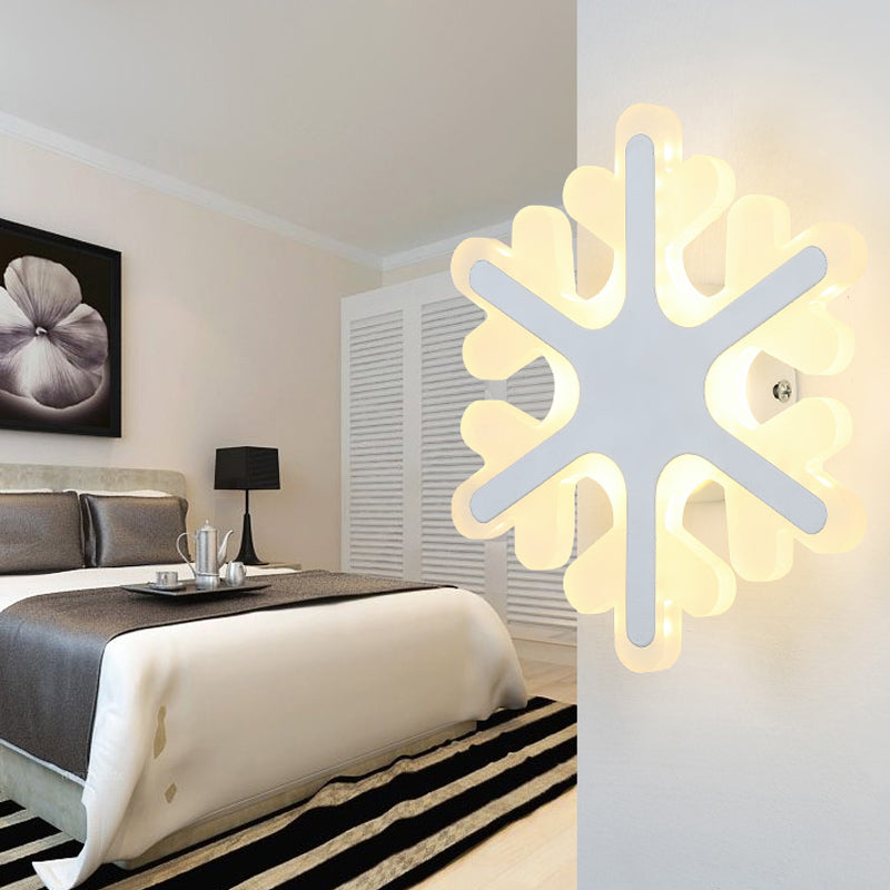 Skørter | Flat Cartoon-Shape Wall Lamp Modern Stylish Acrylic LED Wall Light in White for Stairs