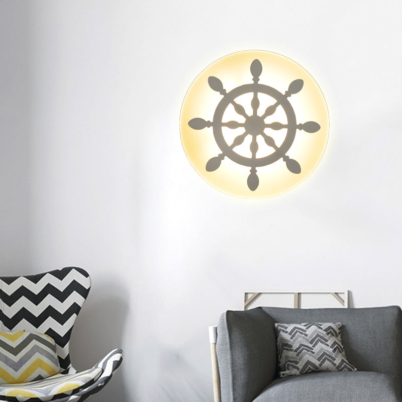 Skørter | Flat Cartoon-Shape Wall Lamp Modern Stylish Acrylic LED Wall Light in White for Stairs
