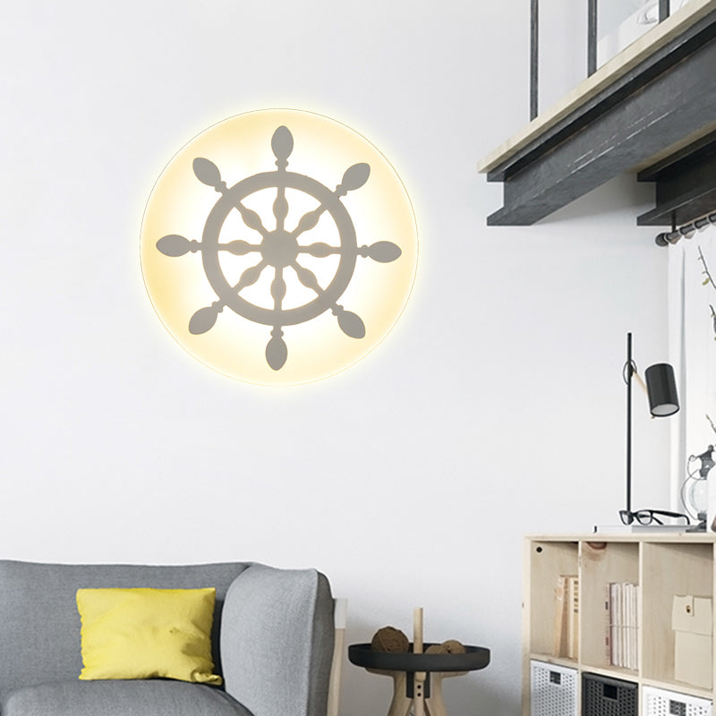 Skørter | Flat Cartoon-Shape Wall Lamp Modern Stylish Acrylic LED Wall Light in White for Stairs