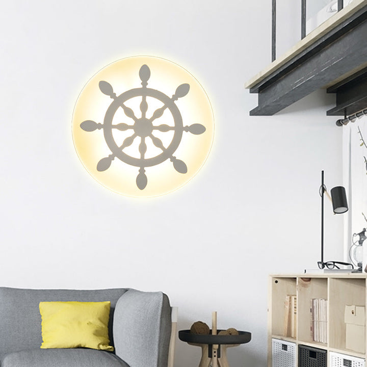 Skørter | Flat Cartoon-Shape Wall Lamp Modern Stylish Acrylic LED Wall Light in White for Stairs