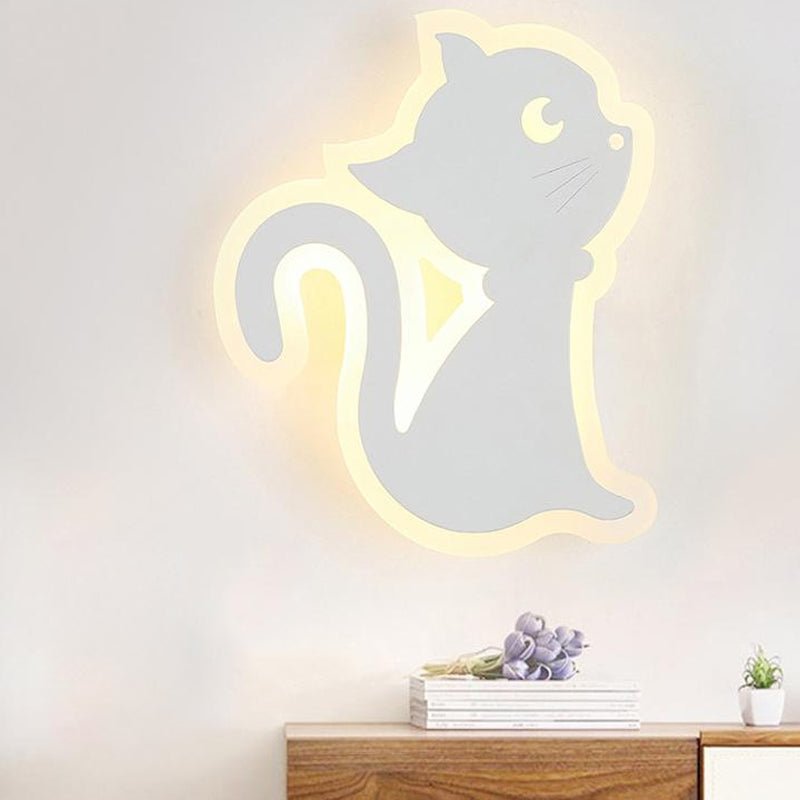 Skørter | Lovely Animal Slim Wall Lamp Acrylic White LED Wall Light for Care Room Kindergarten