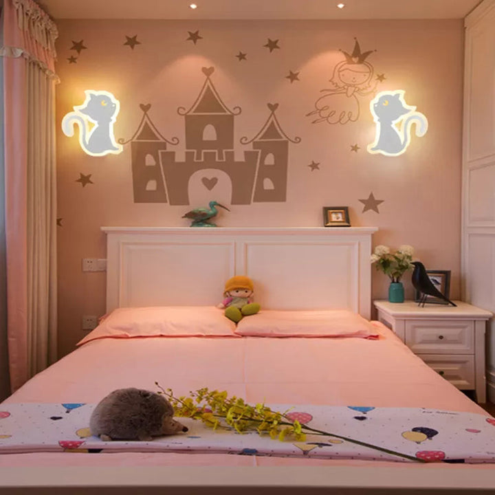 Skørter | Lovely Animal Slim Wall Lamp Acrylic White LED Wall Light for Care Room Kindergarten