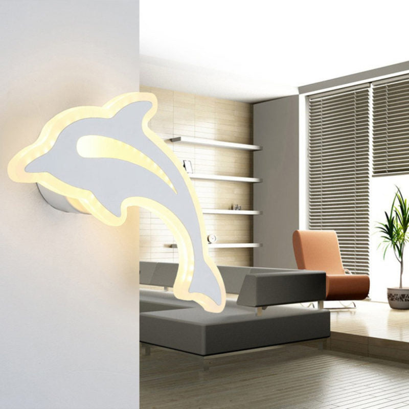 Skørter | Lovely Animal Slim Wall Lamp Acrylic White LED Wall Light for Care Room Kindergarten