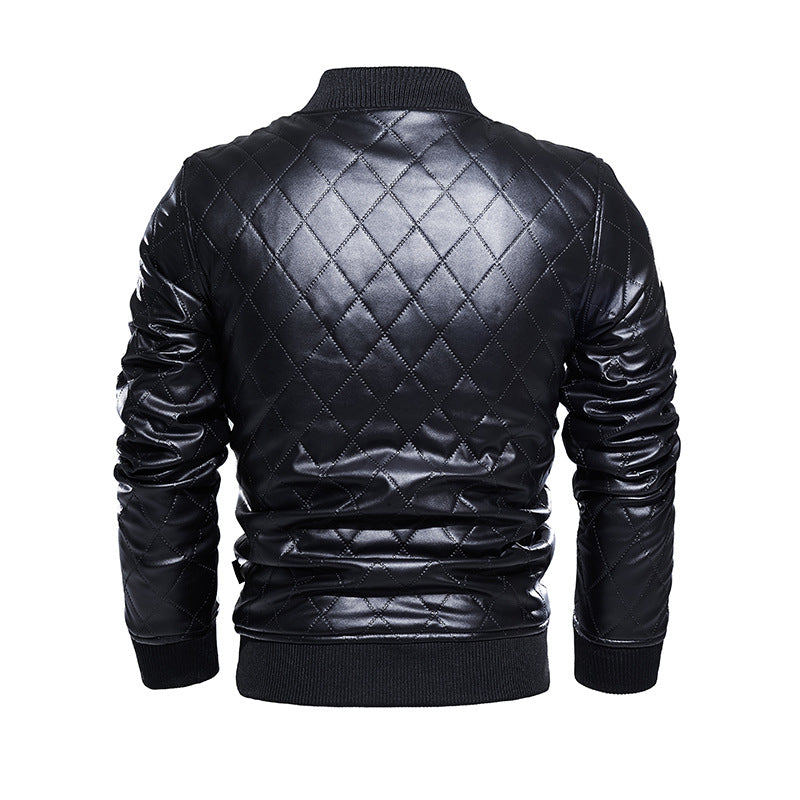 Men's quilted bomber jacket made of synthetic leather Lisslune