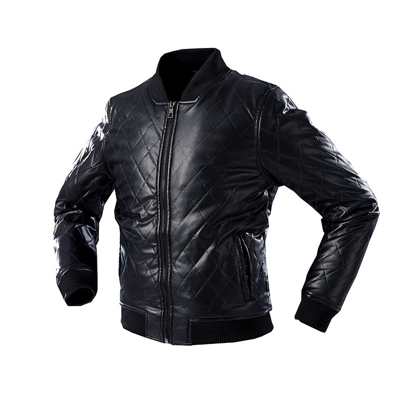 Men's quilted bomber jacket made of synthetic leather Lisslune