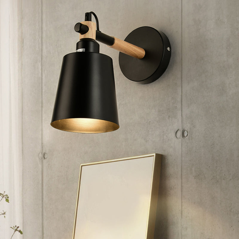 Skørter | Monochrome Bucket Wall Light A Main Nordic Style Metal Wall Lamp for Restaurant