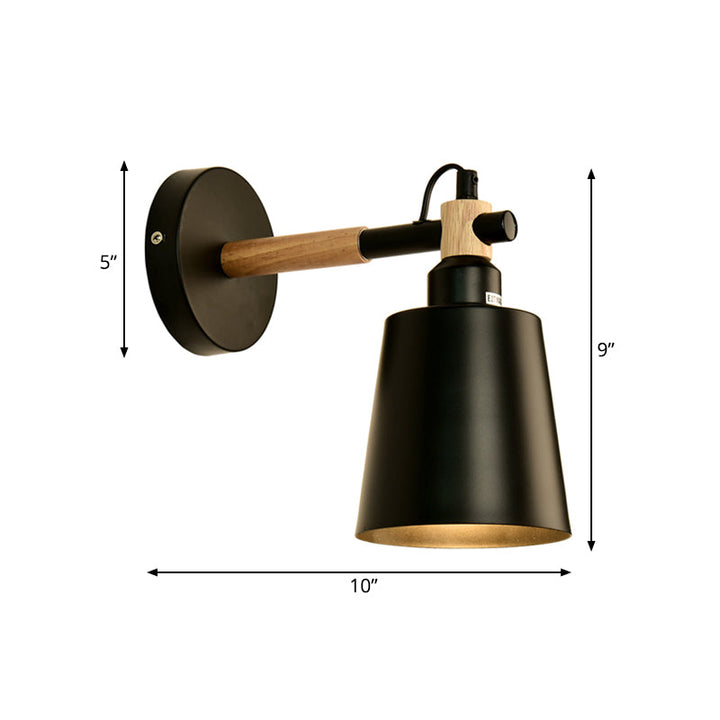 Skørter | Monochrome Bucket Wall Light A Main Nordic Style Metal Wall Lamp for Restaurant