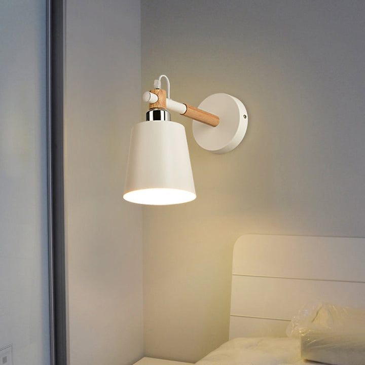 Skørter | Monochrome Bucket Wall Light A Main Nordic Style Metal Wall Lamp for Restaurant