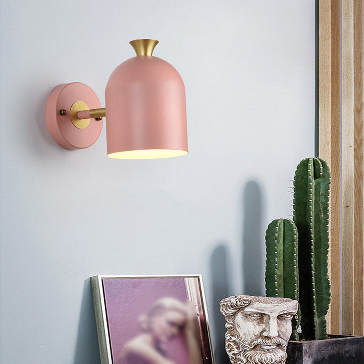 Skørter | Cup Shade Dining Room Wall Lamp Metal 1 Bulb Nordic Style Wall Lamp with Macaron Color