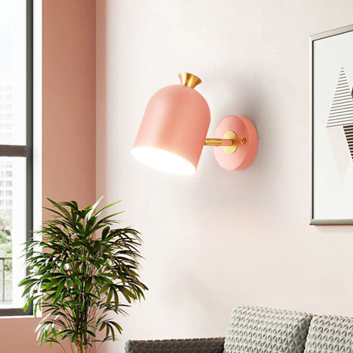 Skørter | Cup Shade Dining Room Wall Lamp Metal 1 Bulb Nordic Style Wall Lamp with Macaron Color