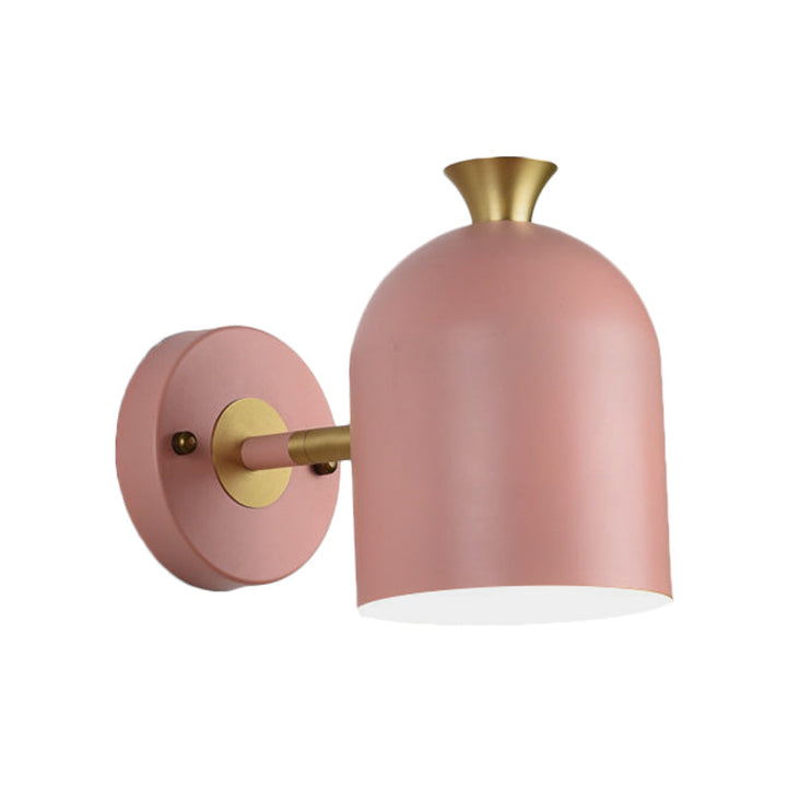 Skørter | Cup Shade Dining Room Wall Lamp Metal 1 Bulb Nordic Style Wall Lamp with Macaron Color