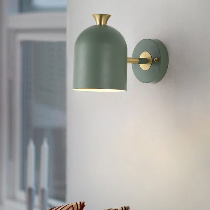 Skørter | Cup Shade Dining Room Wall Lamp Metal 1 Bulb Nordic Style Wall Lamp with Macaron Color